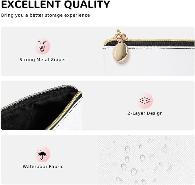 Womens Leather Makeup Bag Cosmetic Bag Travel Toiletry Bags Make Up Bags for Women Adult (Boho Sun-Moon)