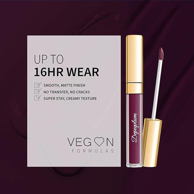 Depuplum Dark Purple Lipstick for Women ColorStay Long Lasting Lipsticks