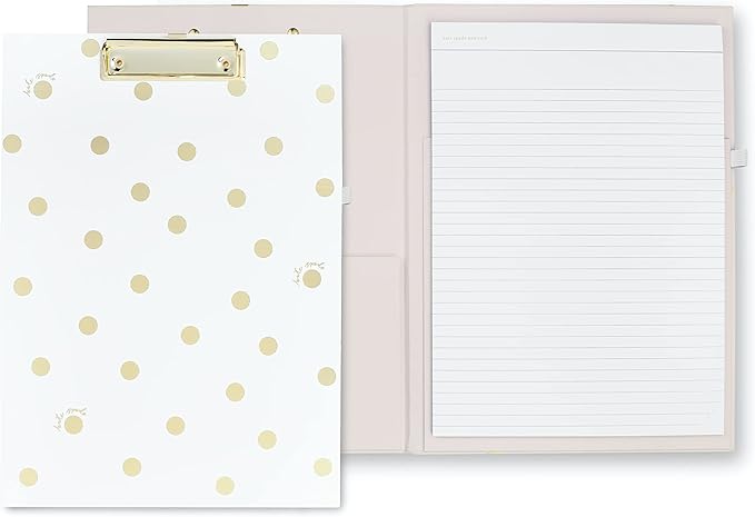 kate spade new york Clipboard Folio, Gold Dot with Script