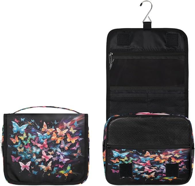 Butterfly Travel Toiletry Bag Women Men Hanging Cosmetic Organizer Portable
