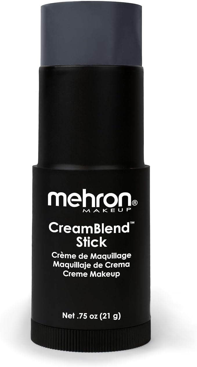 Mehron Makeup CreamBlend Stick | Face Paint, Body Paint, & Foundation Cream Makeup | Perfect for Halloween.75 oz (21 g) (Monster Grey)