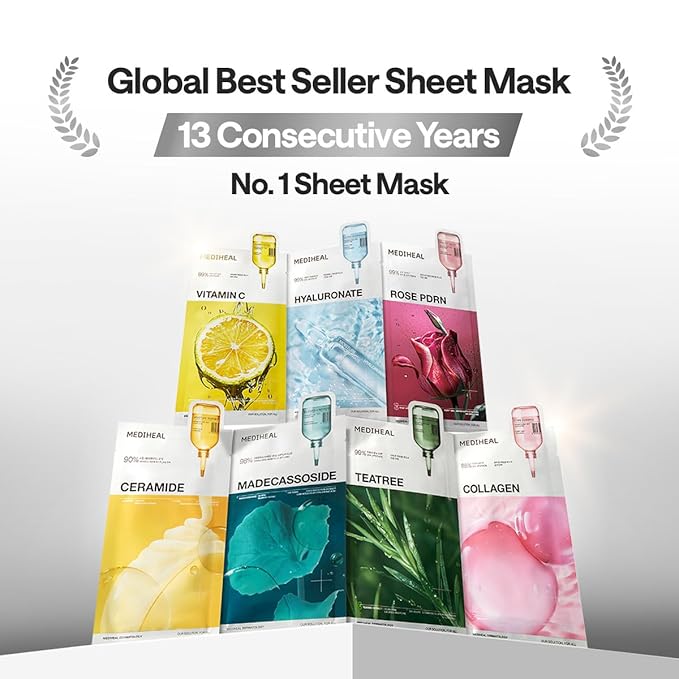 MEDIHEAL Hyaluronic Acid Essential Face Sheet Mask, Deep Hydration (10ea)