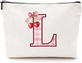 CQM Cherry Bag Initial L Makeup Bag Cherry Gifts for Women Cosmetic Bags