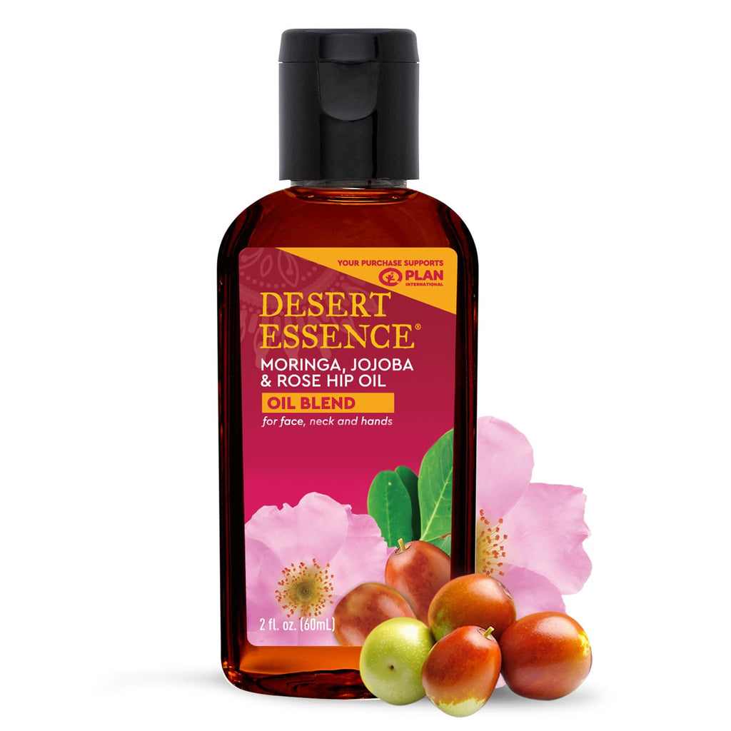 Desert Essence Moringa Jojoba and Rose Hip Oil Blend, 2 fl oz