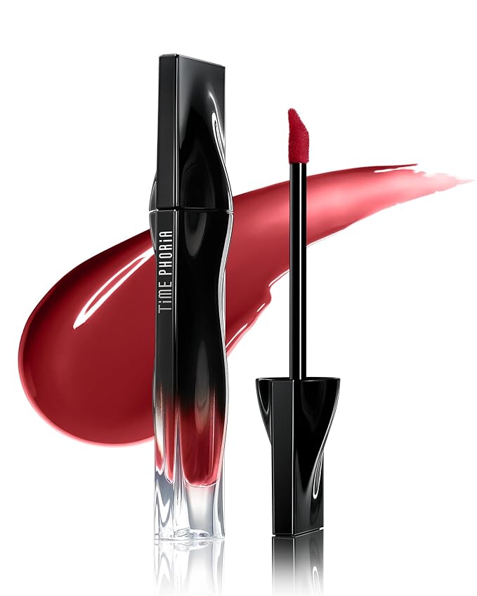 TIMEPHORIA Stellar Dust Lip Stain 09 Enigma, Transfer-Proof & Smudge-Proof Lip Gloss, Deep Red Brown Tinted Glossy Finish, High-Pigment Vibrant, Hydrating Lightweight Long-Lasting Lip Makeup for Women