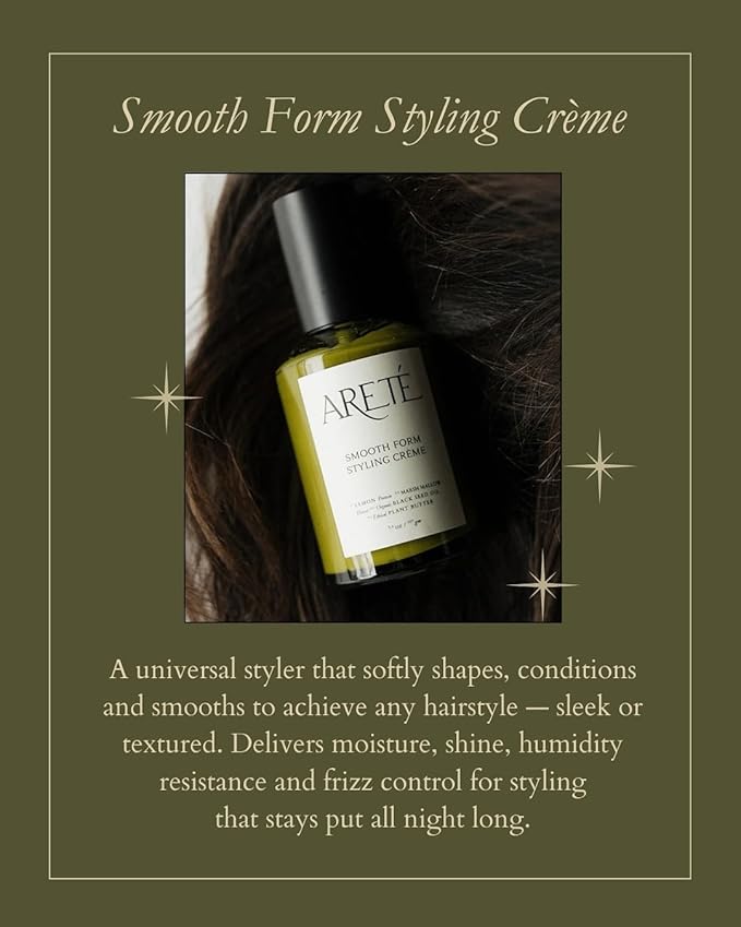 ARETÉ Smooth Form Styling Crème, Black Seed Oil, Marsh Mallow Flower, 3.8oz