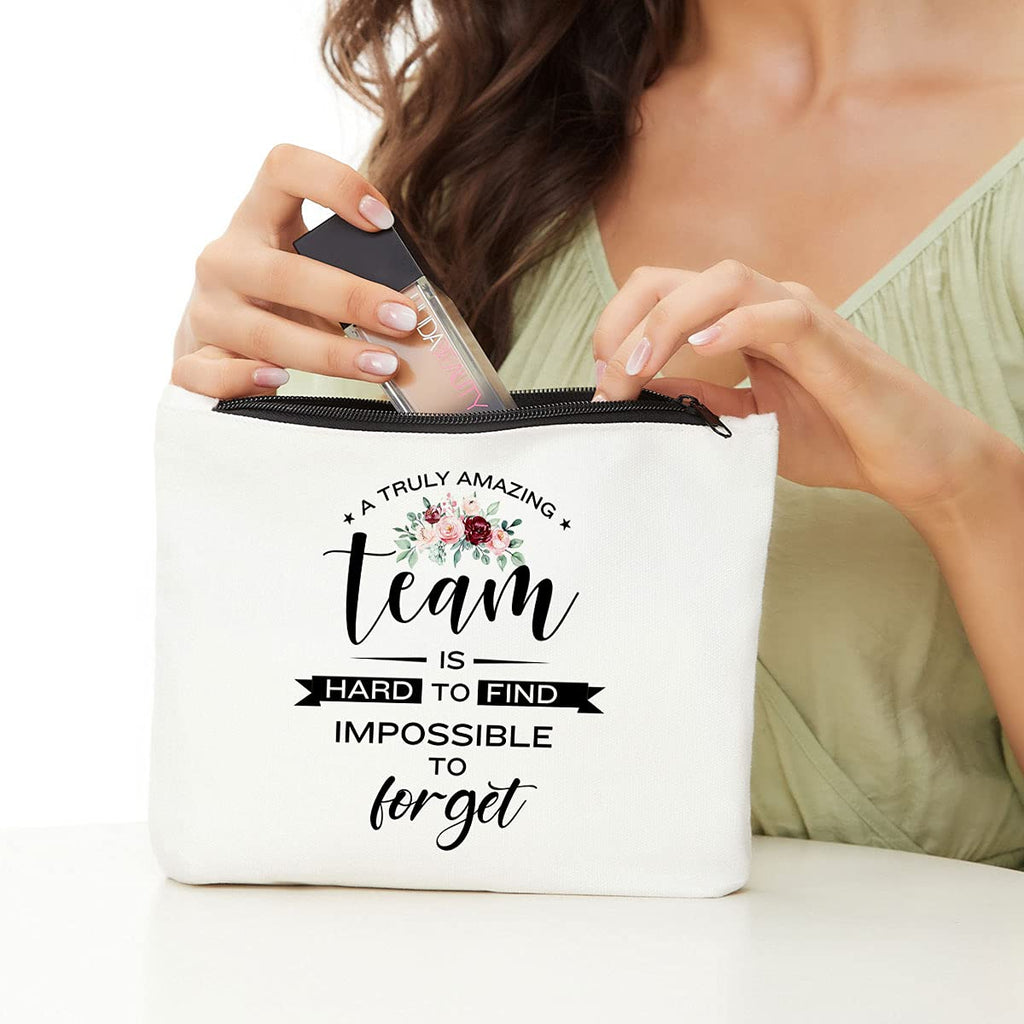 Team Gifts Makeup Bag, Appreciation Gifts Cosmetic Bag for Employees