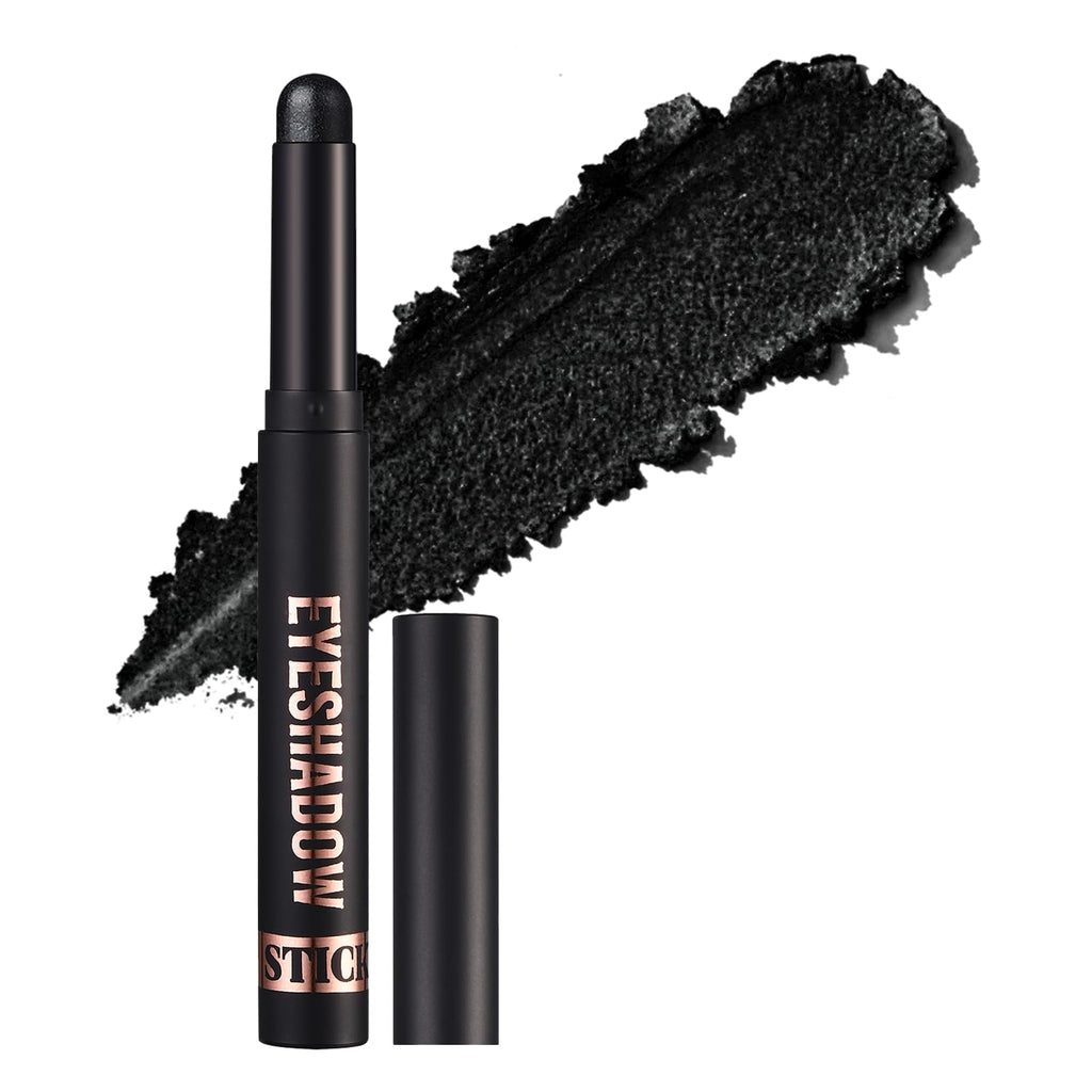 Euphily Matte Cream Eyeshadow Stick, Waterproof Eye Shadow Stick, Long-Lasting and Blendable High Pigmented Single Eyeliner Makeup for Women, 24 Black