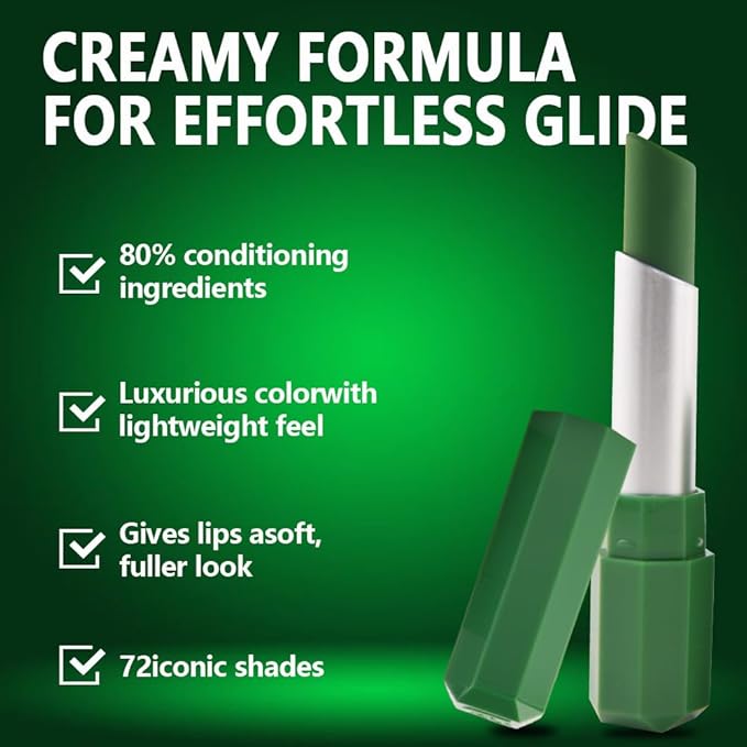 IATMOMOD Light Green Cream Matte Lipstick Stick 20#, Longwear Full Coverage Velvet Lip Color, Waterproof Multi-Use Lip & Cheek Makeup for Party & Daily Wear, Labial con color mate para uso diario