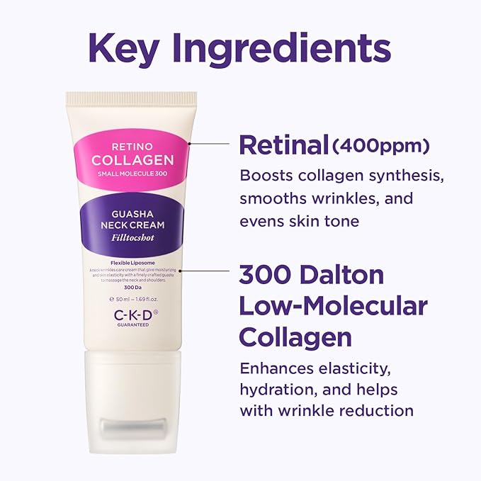 CKD Retinal Collagen Filltocshot Gua Sha Neck Cream with Retinal 400 ppm