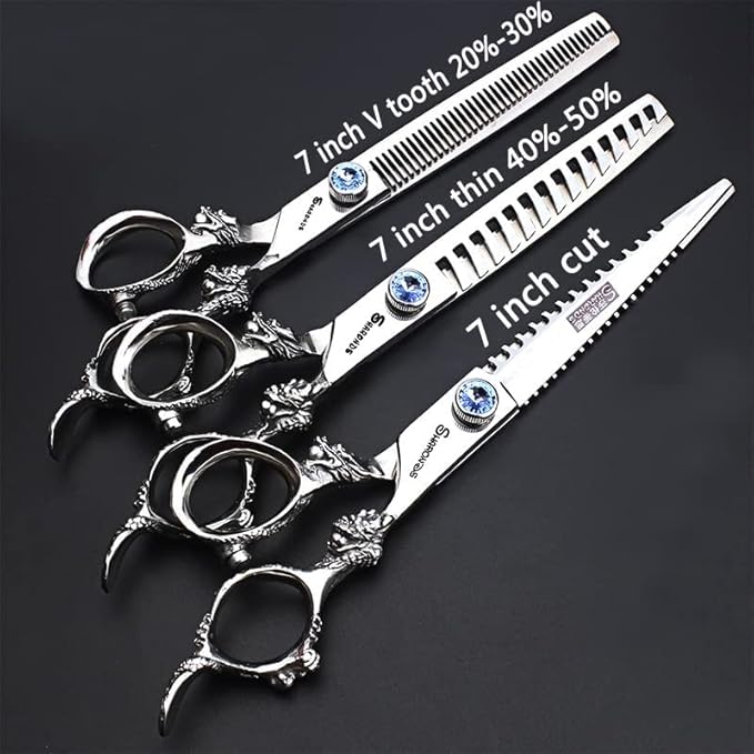 6/7/8/9-inch professional hair clipper set(7 inches, 3 pieces)