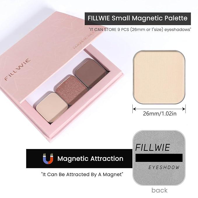 Fillwie Neutral Eyeshadow Trio, Matte & Shimmer Single Pan Refills