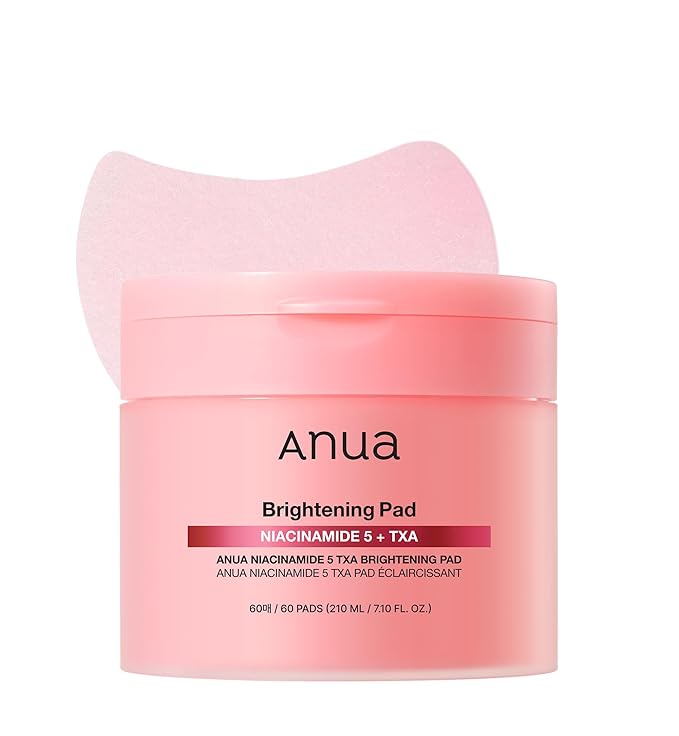Anua Niacinamide 5 TXA Toner Pads, Daily Facial Pads for Glass Skin, Under Eye Brightener with Tranexamic Acid & Pink Vitamin, Hydration & Spot Care for Hyperpigmentation, Korean Skin Care, 60 Pads