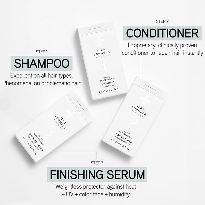 Iles Formula Mini Signature Set: Shampoo, Conditioner & Finishing Serum
