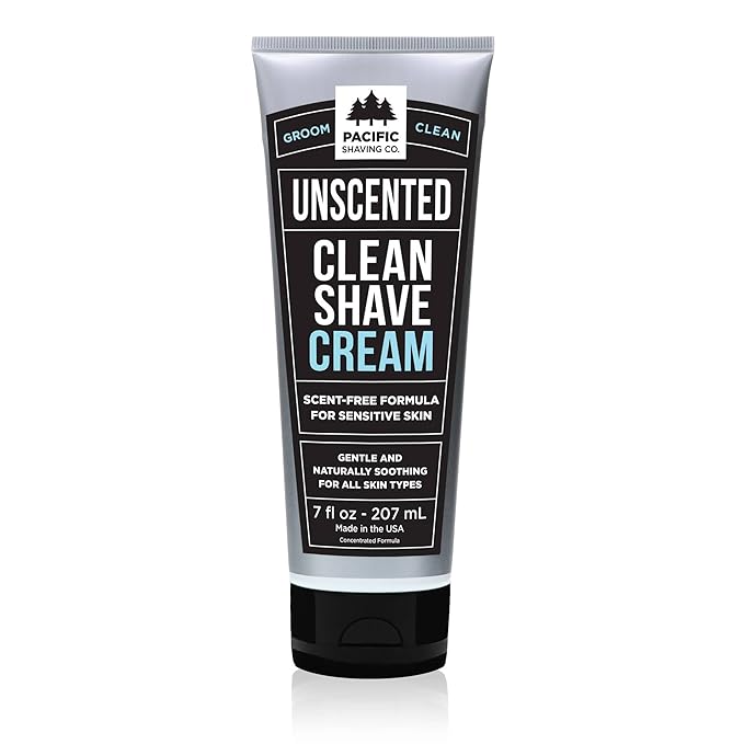 Pacific Shaving Company Clean Men's Sensitive Shaving Cream, 7 Oz