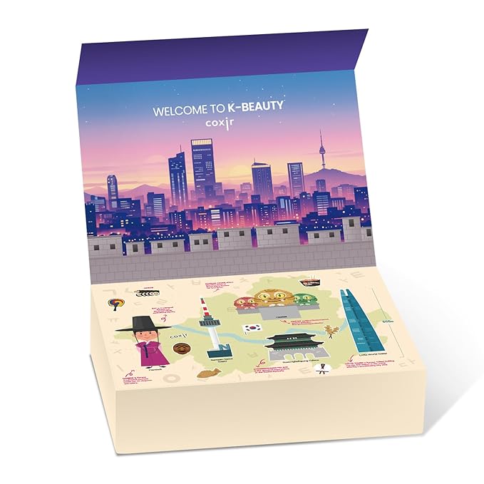 coxir Seoul Glow Korean Skincare Gift Set, 5-Step Routine
