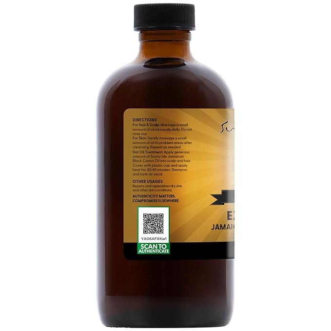 Sunny Isle Extra Dark Jamaican Black Castor Oil 8oz | Hair, Scalp, Skin