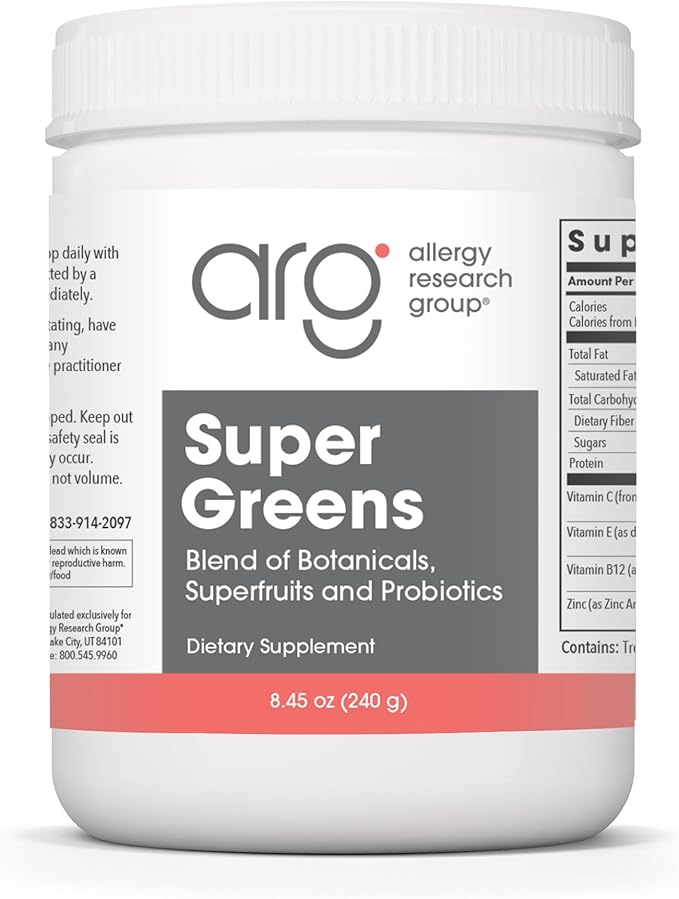 ARG Super Greens Powder - Delivers 4.4 g Greens Blend - Nutrient-Dense Green Powder Supplement - Chlorella & Spirulina Powder - Overall Health & Wellbeing Support - 30 Servings - 8.45 oz