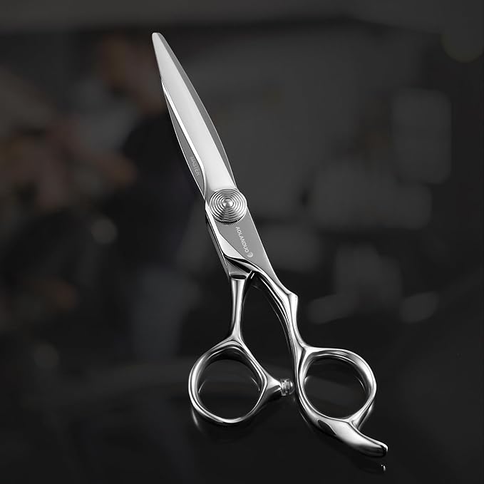 AOLANDUO Master Series Barber Scissors 6" – VG10 Steel, Large Frame Handle for Big Hands, Reinforced Blade Back for Long-Term Use, Convex Edge, Precision Tension, 1 Count