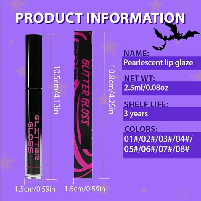 CAKAILA Gray Black Metallic Lipstick for Women,Glitter Sparkling Liquid Lipstick,Long Lasting Waterproof Lightweight Comfortable Non-Drying Bold Dark Lip Gloss for Gothic Stage Makeup,Vegan