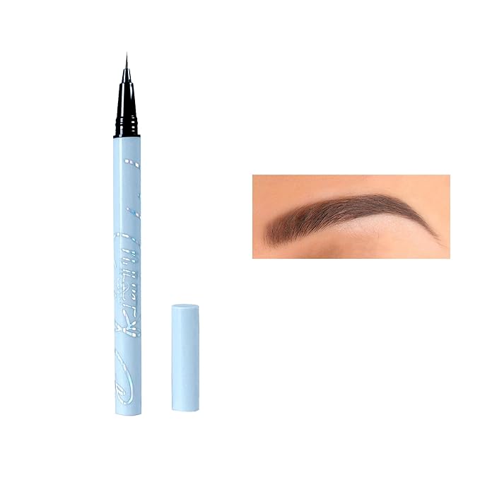 Lea ll U Ultra-fine Eyebrow Pen - Waterproof Lift & Snatch Liquid Eyebrow Pen, 5 Colors, Dark Brown, Long Lasting Smooth Soft Eye Brow Tint