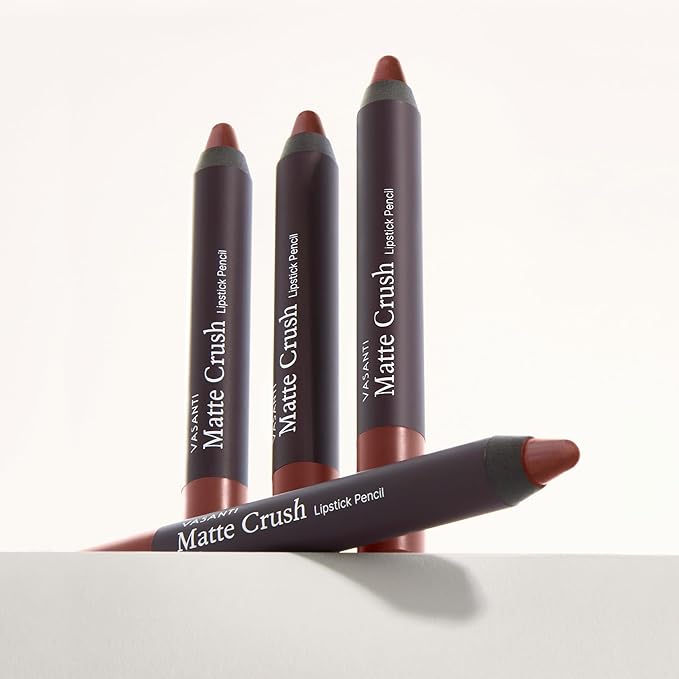 VASANTI Matte Crush Lipstick Pencil (Brownie Bite) | Long-Lasting, Water-Resistant Lip Liner Pencil that Won’t Smudge | Highly Pigmented, Soft Matte Lip Pencil