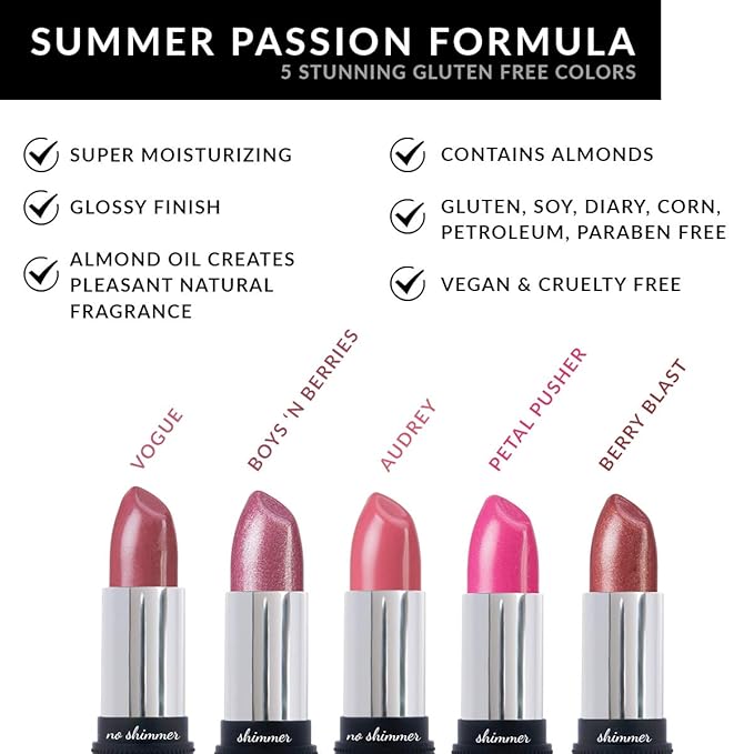 Red Apple Lipstick Audrey Lipstick for Women - Vegan Gluten Free Natural Makeup, Semi-Sheer Hydrating Lip Stick - Organic Lip Gloss with Aloe & Almond Oil