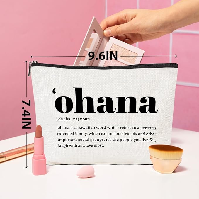 CQM Ohana Definition Hawaiian Gifts Makeup Bag Hawaii Cosmetic Bag
