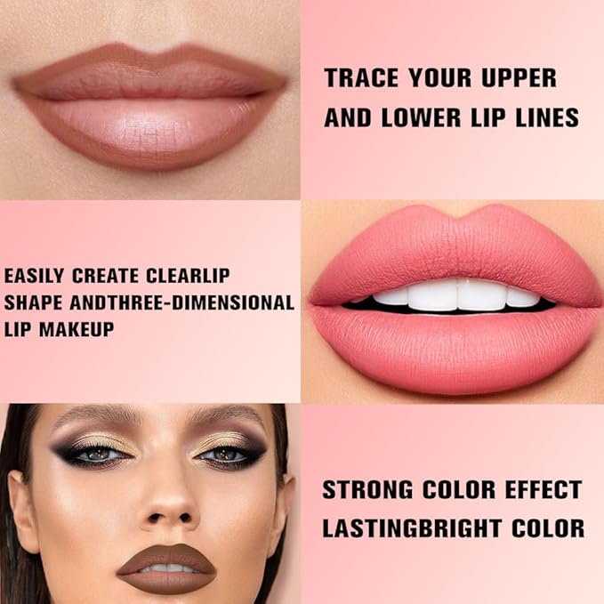 Hxssll 12Pcs Matte Lipstick Crayon Lip Liner pencil Set, Creamy & Hydrating Matte Lip Pencil, Smudge-Proof, Long-Wear Waterproof Lipstick Liner to Create Perfect Lip Makeup (12pcs) Set #02