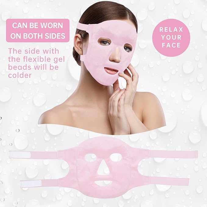 ZNÖCUETÖD Face Ice Mask Facial Ice Packs Gel Hot Cold Compress for Women