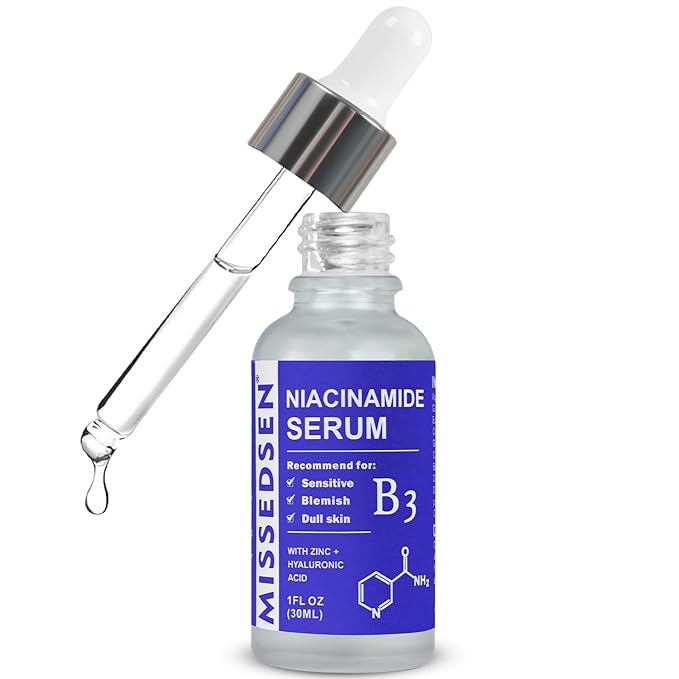 MISSEDSEN Niacinamide Serum for Face with Zinc & Hyaluronic Acid, 1 Oz