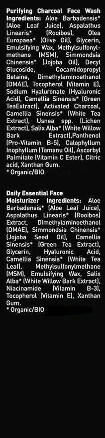 Brickell Men's Daily Essential Face Care Routine II, Purifying Charcoal Face Wash and Daily Essential Face Moisturizer, With Activated Charcoal, Hyaluronic Acid, and Aloe, Unscented, Skincare Gift Set