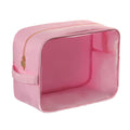 YogoRun Clear Large Makeup Bag Travel Essentials Toiletry Bag Cosmetic Pouch Gifts for Women Nylon Bathroom Bag XL, Light Pink