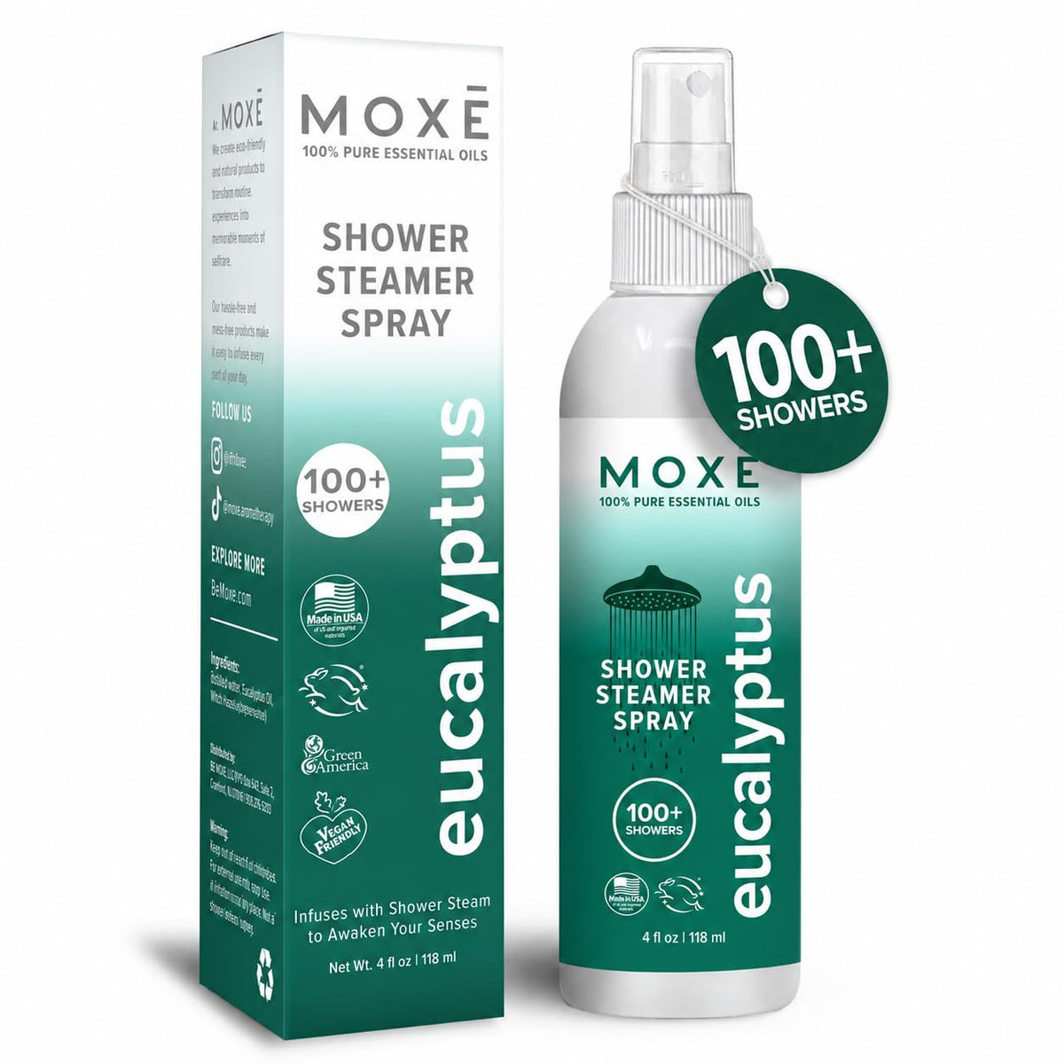 MOXĒ Dream Shower Steamer Spray for Bedtime Routine & Tension Relief, 4oz