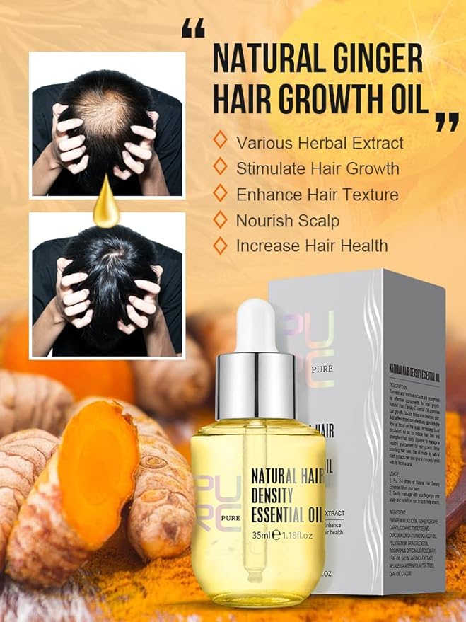 PURC Natural Hair Density Essential Oil, Purc Hair Treatment Hair Growth for Men and Women.