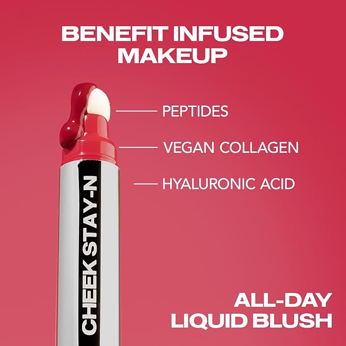 Sacheu Cheek STAY-N Liquid Blush, Dewy Finish, I'm Flirty