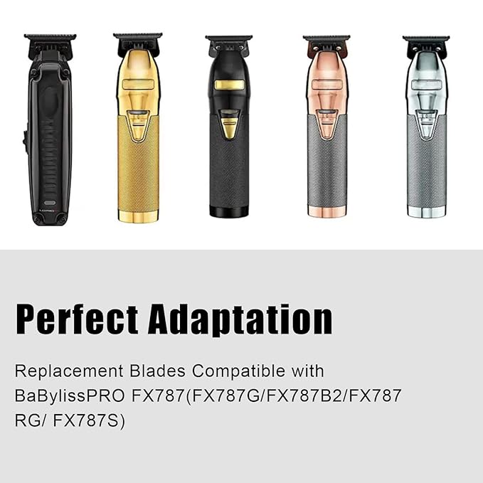 DODAER FX707B2 DLC Replacement Blades Compatible with BaBylissPRO Hair Trimmers FX787 and LoPROFX Trimmers FX726,2 Pack
