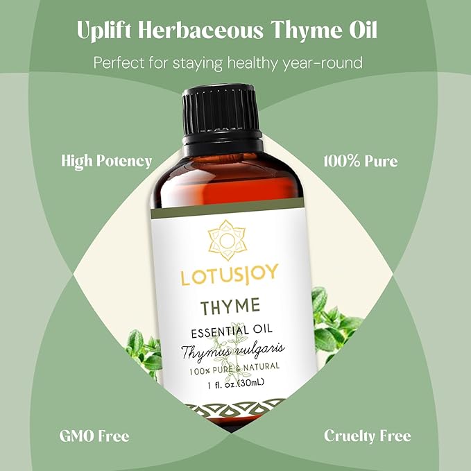 LOTUSJOY Thyme Essential Oil for Diffuser, Skin, Hair - 1 Oz