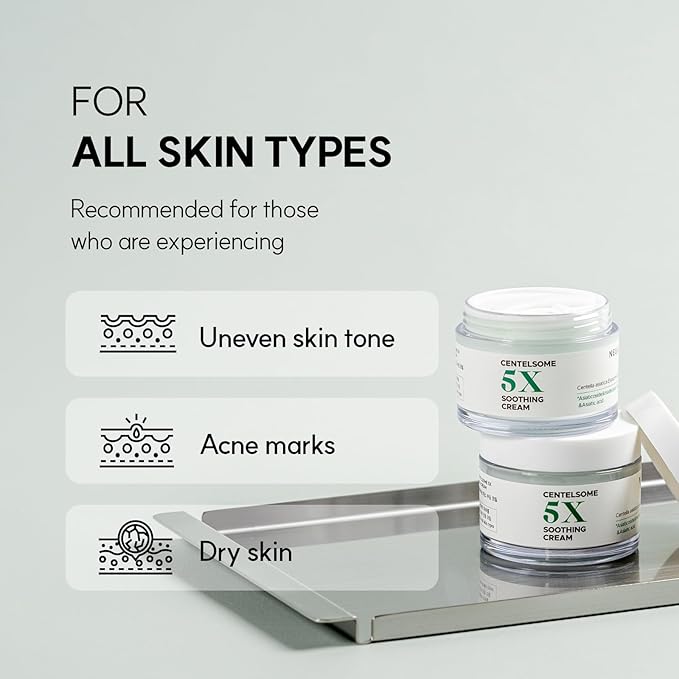 NEUL20S Centelsome 5X Soothing Cream 1.69 fl oz/50ml | Face Moisturizer for Skin Regeneration, Hydration, Blemish Spot Treatment, Korean Skincare, Centella Asiatica, Niacinamide, Exosomes, Panthenol