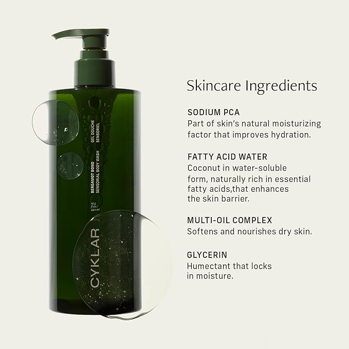 CYKLAR Sensorial Multi-Oil Body Wash Cleanser, Bergamot 16.5 Fl Oz