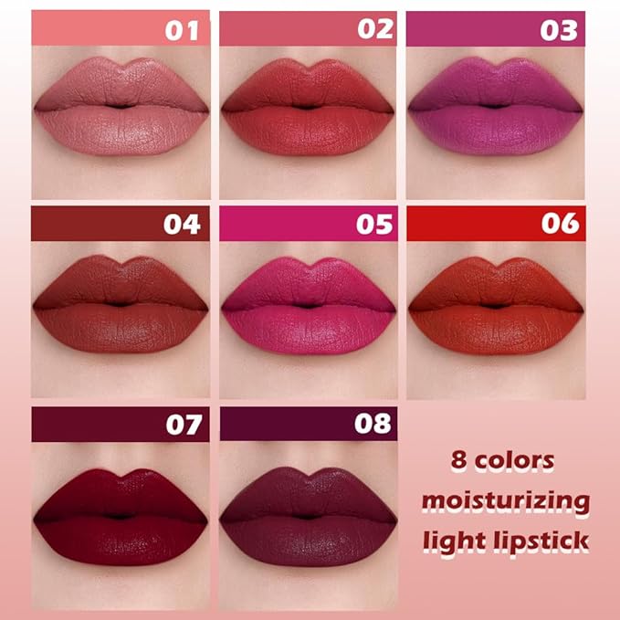 QIDSTERS Matte Lipstick Crayon for Women, Cherry Red Lip Stick Pencil 24 Hour Long Lasting Waterproof, Non-Drying Hydrating Formula Lip Gloss Makeup, Vegan & Cruelty-Free, 07