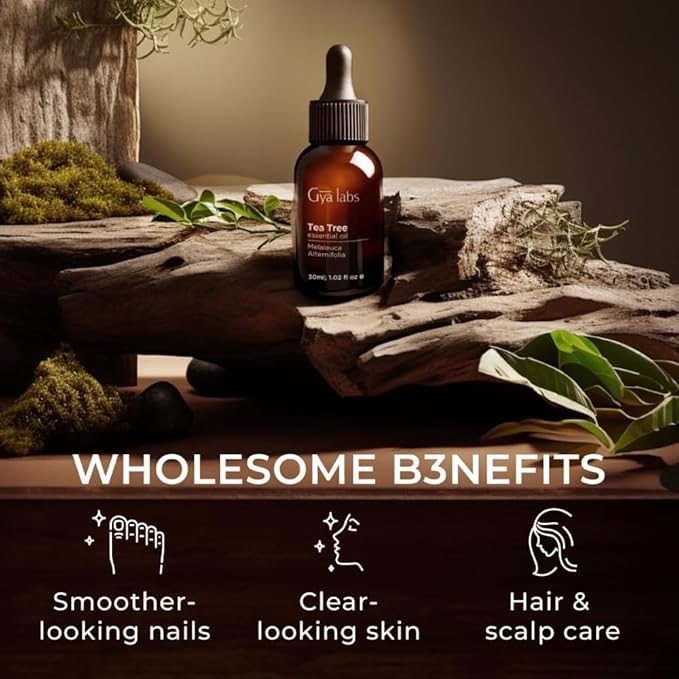 100% Pure Tea Tree Essential Oil - 1.02 Fl Oz - Tea Tree Oil for Hair, Skin, Diffuser, Aromatherapy & DIY Candle Making Scent