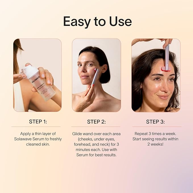 Solawave 4-in-1 Red Light Therapy Wand for Face & Neck + Activating Serum
