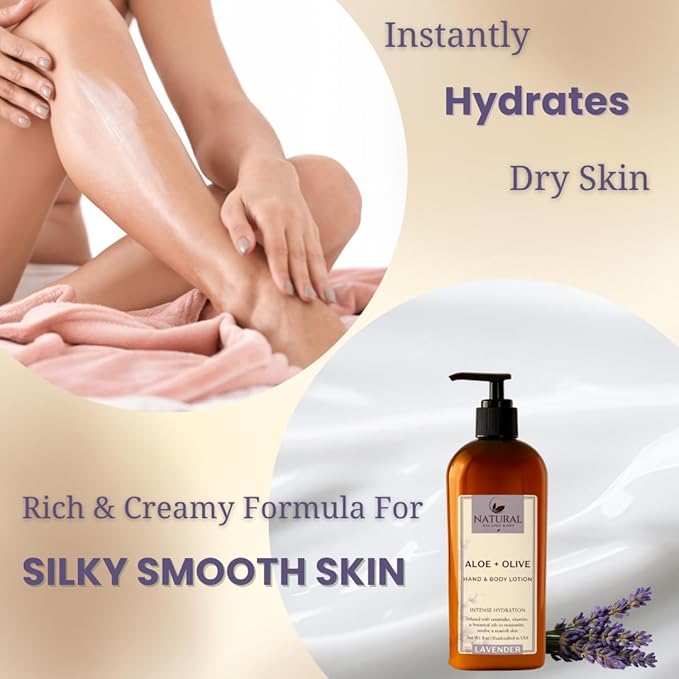 Natural Escapes Lavender Hand & Body Lotion for Dry, Sensitive Skin, 8oz