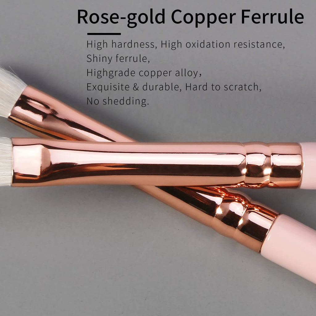 Natural Goat Hair Eye Brush by ENZO KEN - Small Corners & Smudge Brush - Single, Mini Size - Pink, E403S