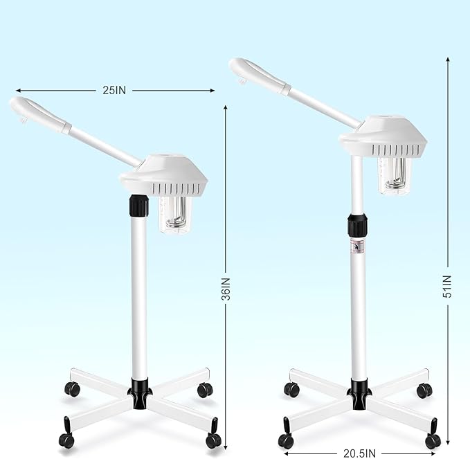 Chetunju Professional Facial Steamer for Atomization Humidifier Atomizer, Adjustable Height and Angle, Face Steamer Clean Skin Firming Pores and Moisturizing Suitable for a Beauty, Spa, at Home