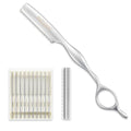 FEISIER Stainless Steel Hair Thinning Styling Razors for Cutting Hair, Texturizing Cutting Razor for Salon and Home,10 PCS Sharp Blades Included