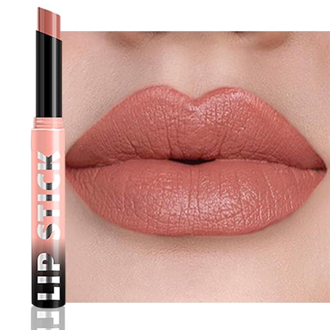 IATMOMOD Warm Pink Matte Lipstick for Women, Long Lasting Waterproof Transfer-Proof Vegan Lip Bar, 24H Moisturizing Smudge-Proof All-Day Lip Color for Mature Women M01#