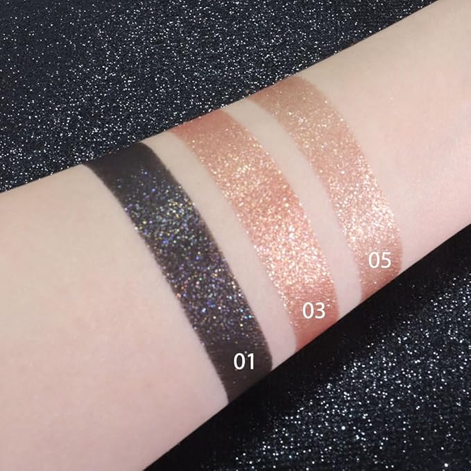 FeiCuiYun Black Glitter Eyeshadow Palette Makeup for Women, Glitter Shimmer Metallic Holographic Iridescent Single Monochrome Eyeshadow Halloween Birthday Party Wear Makeup, Sombras Crema Para Ojos