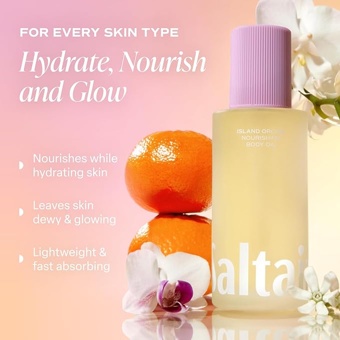 Saltair Body Oil – Silky After Shower and Bath Dry Oil for Women and Men – Non-Greasy, Well-Absorbing Moisturizer for Hydrating Dry Skin – Island Orchid Scent, 4oz